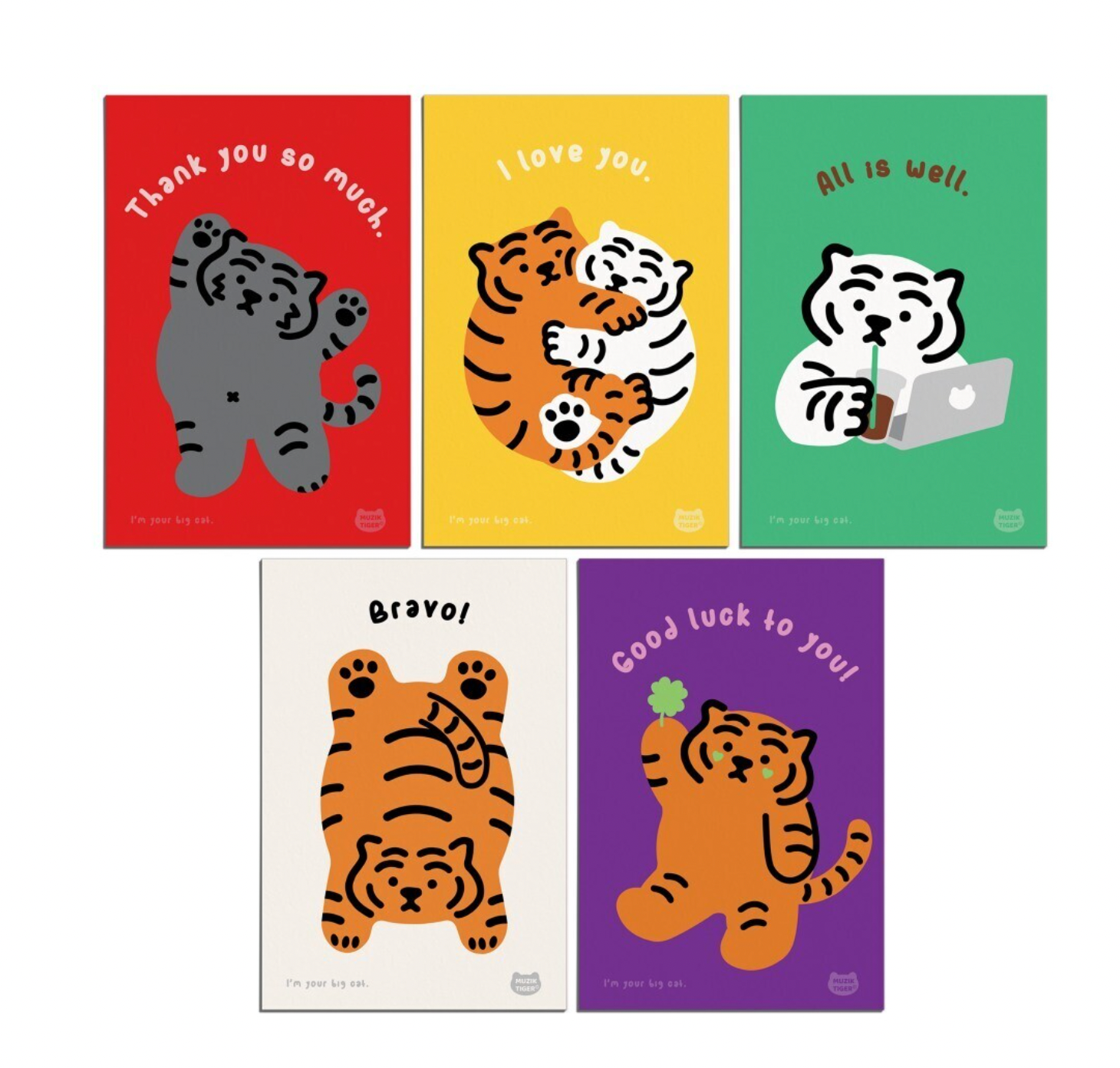 Muzik Tiger Message Card 01-05 明信片