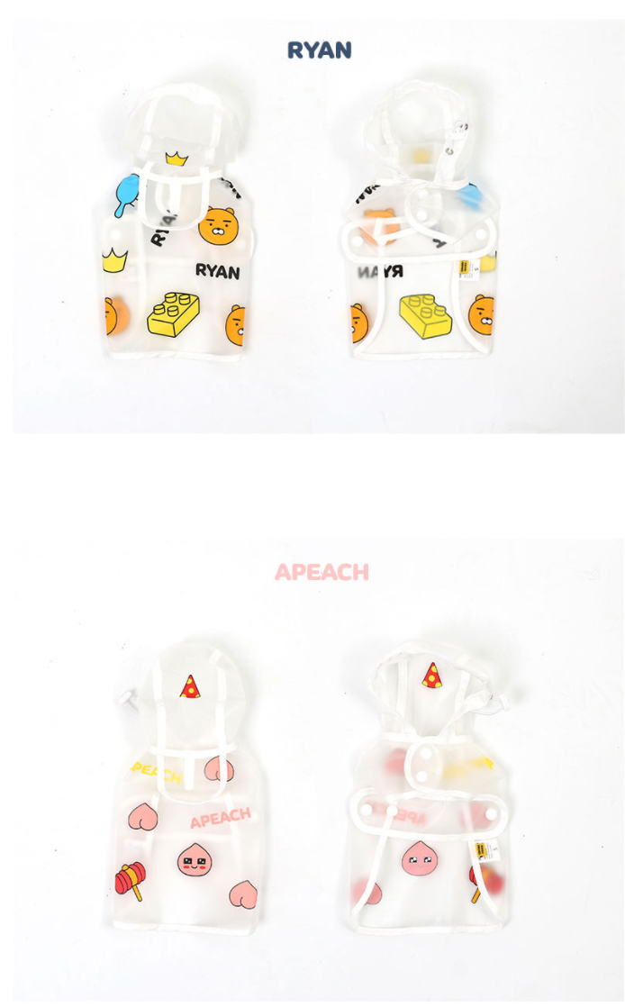 縮圖：Kakao Friends Ryan / Apeach Kakao Friends Pet Raincoat 寵物雨衣（S/M/L）