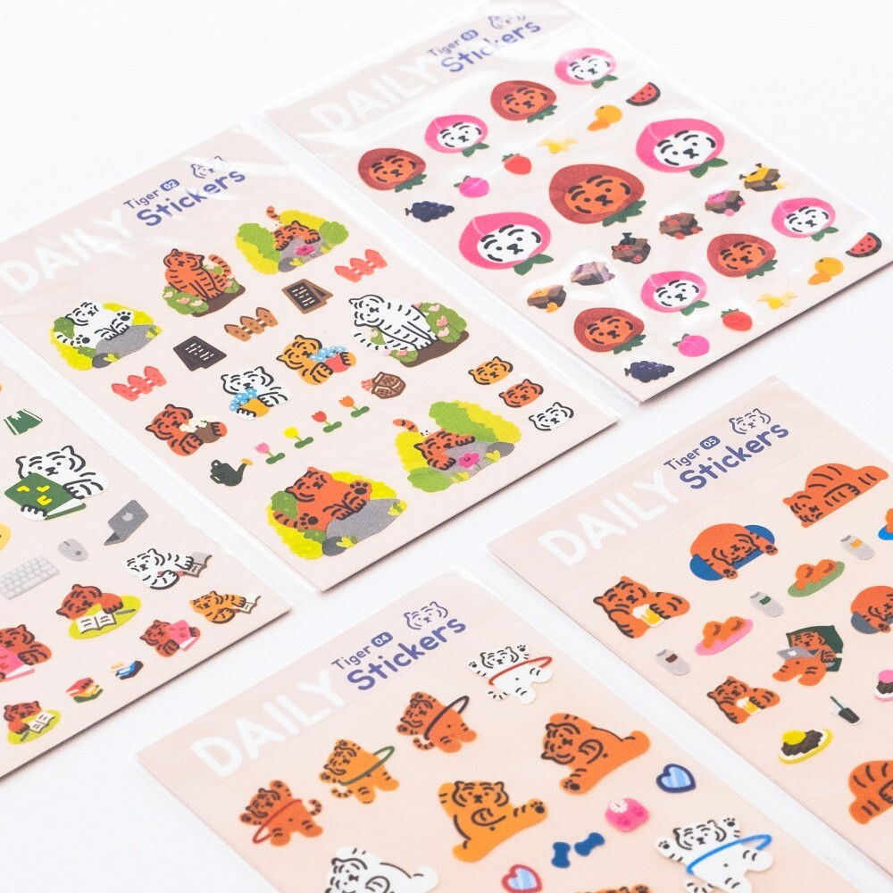 Muzik Tiger Daily Tiger Stickers 01-05 日常貼紙 (1p)