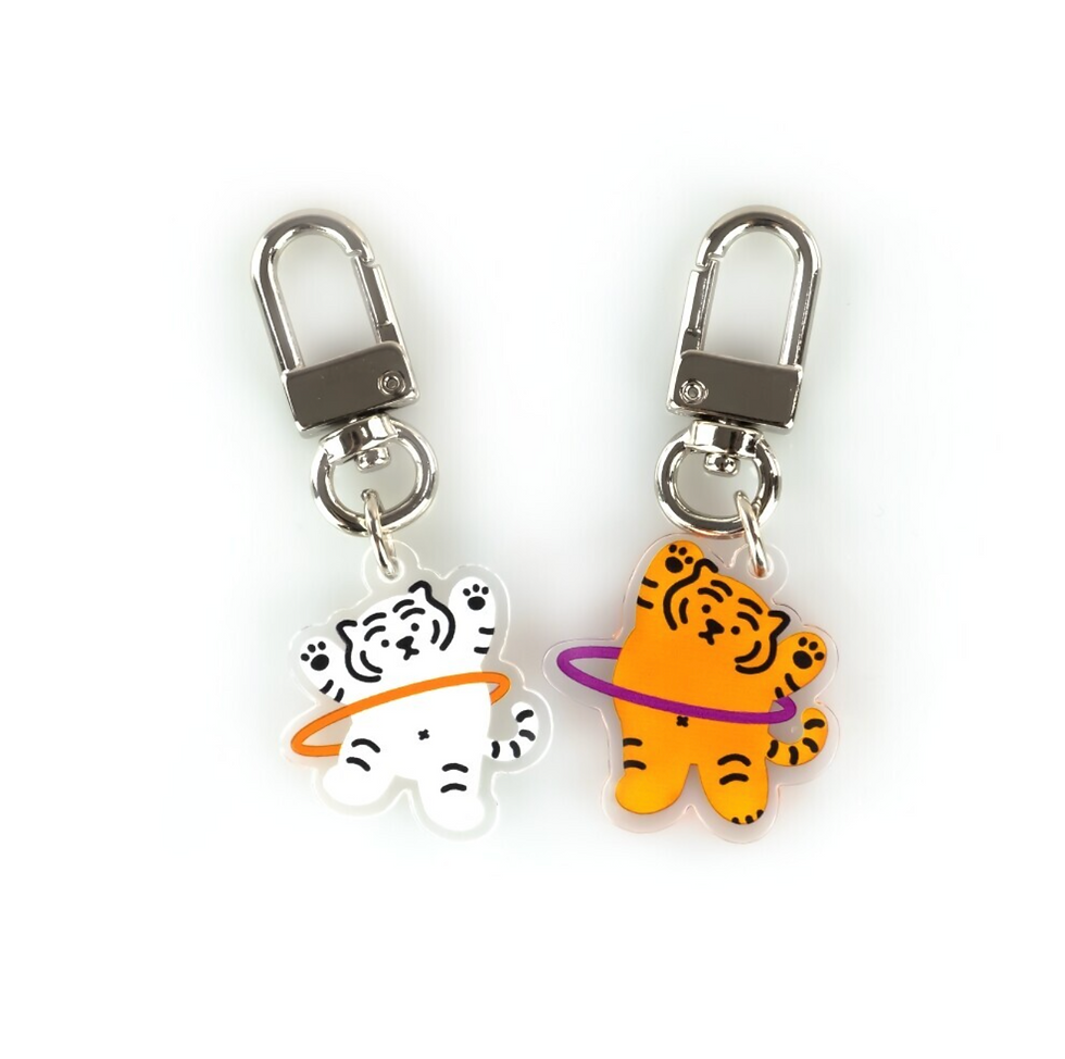 縮圖：Muzik Tiger Hula-hoop Tiger Keyring 白虎鑰匙扣