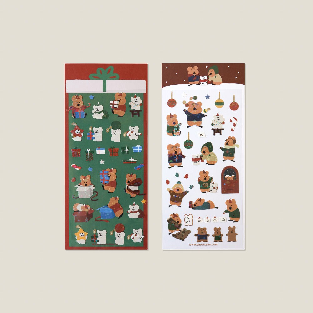 【現貨】Dinotaeng Snow in Marshville Glitter Sticker 貼紙