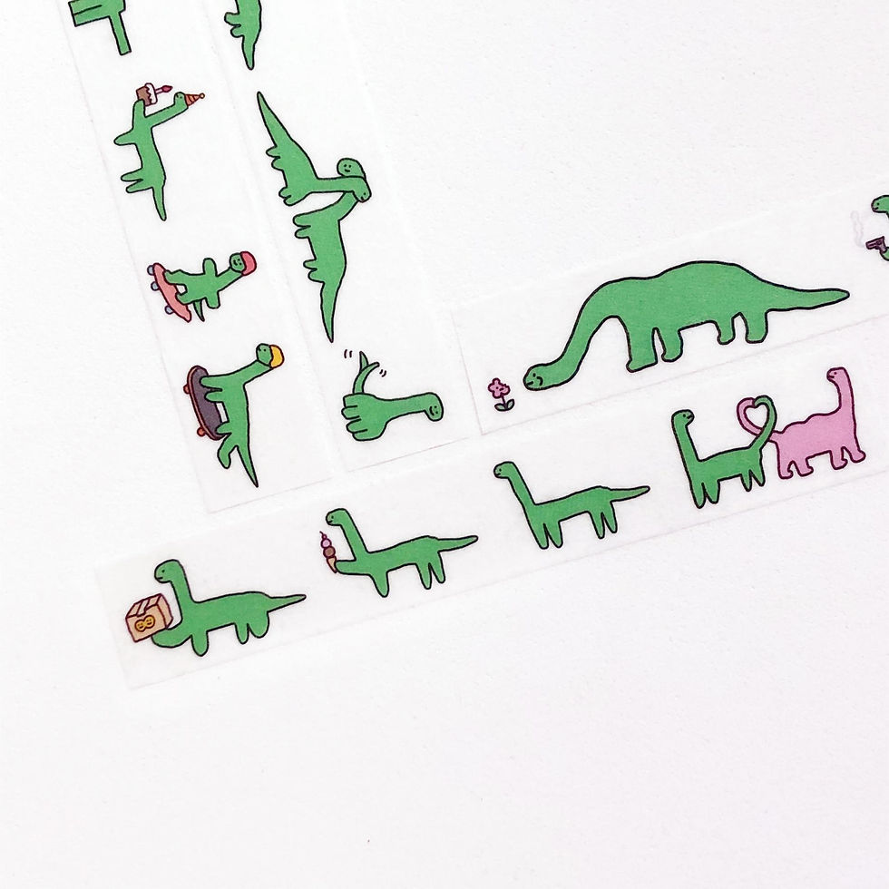 縮圖：【現貨】Joguman Studio Observing Brachio Masking Tape 小腕龍觀察日記紙膠帶