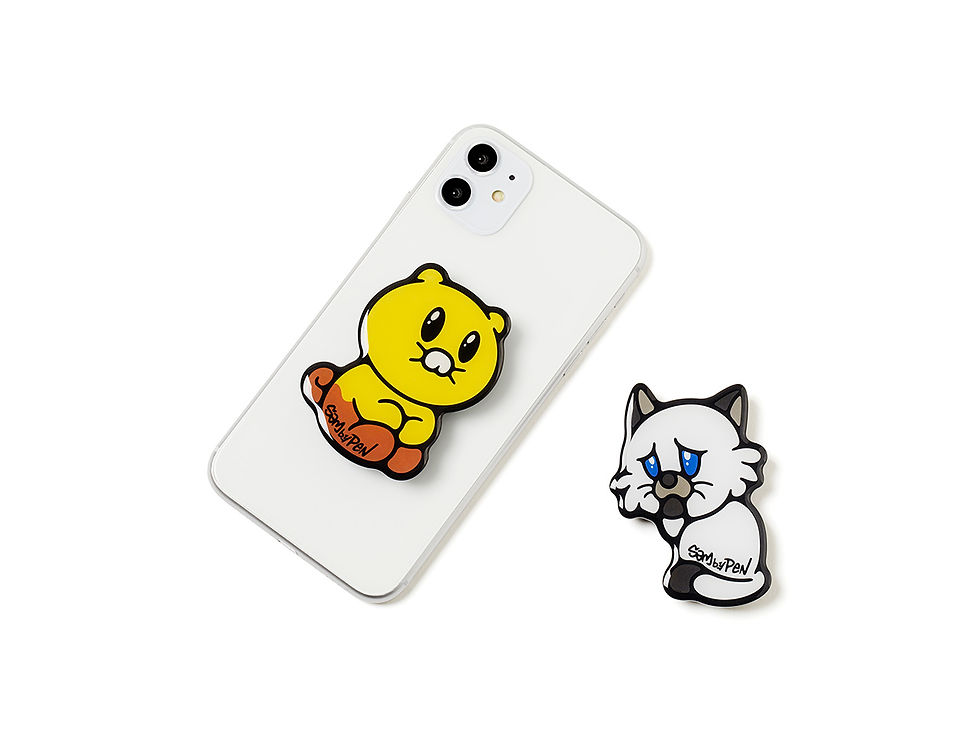 縮圖：Kakao Friends x Sambypen White Cat Phone Grip 手機支架