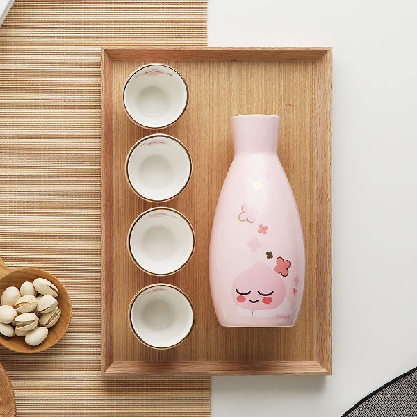 縮圖：Kakao Friends Apeach Blossom Glass Set 櫻花酒瓶套裝