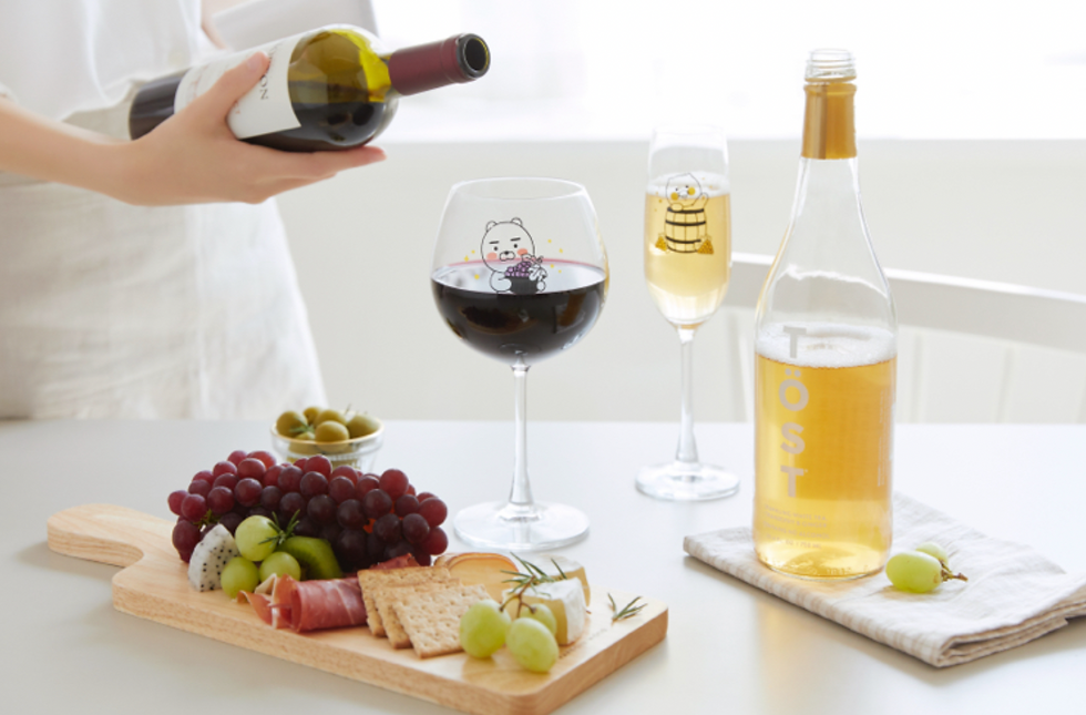縮圖：Kakao Friends Ryan 春植 Wine Glasses Set 紅酒杯套裝 2P