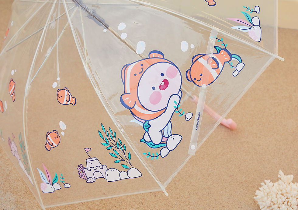 縮圖：Kakao Friends Apeach Ocean Vibe Transparent Umbrella 透明雨傘
