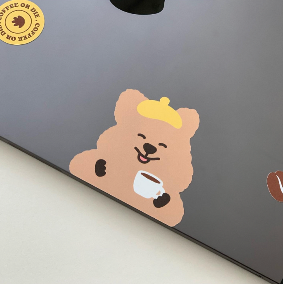 縮圖：YOUNG FOREST Coffee Quokka Removable Sticker Set 大貼紙