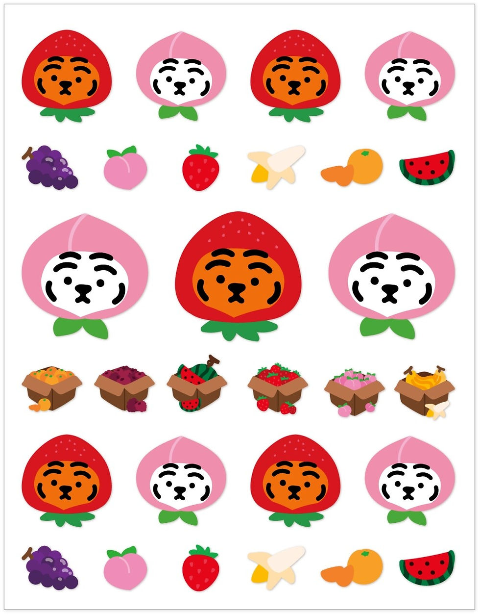 縮圖：Muzik Tiger Daily Tiger Stickers 01-05 日常貼紙 (1p)