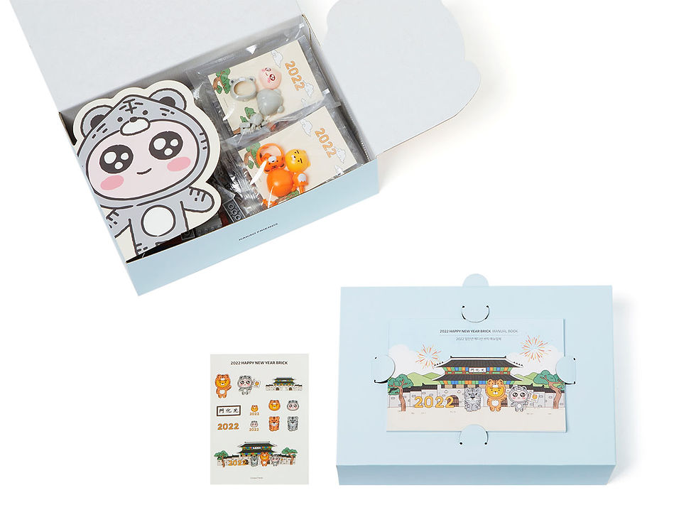 縮圖：【現貨】Kakao Friends Ryan & Apeach 2022 Happy New Year Brick 新年光化門模型