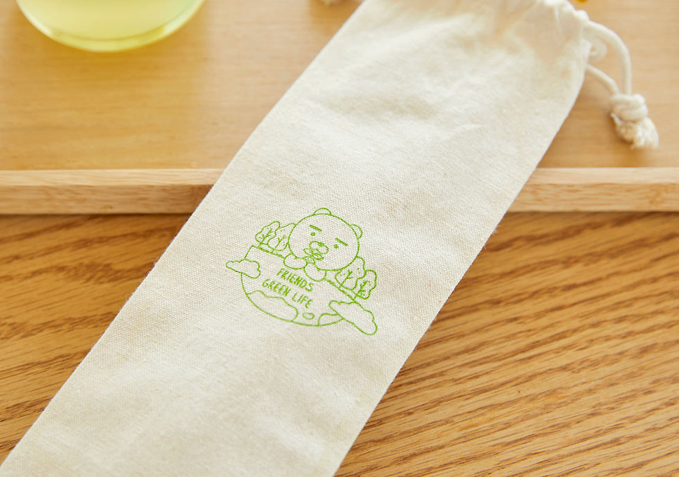 縮圖：Kakao Friends Ryan 春植 Reusable Straw Set 3P 環保吸管套裝