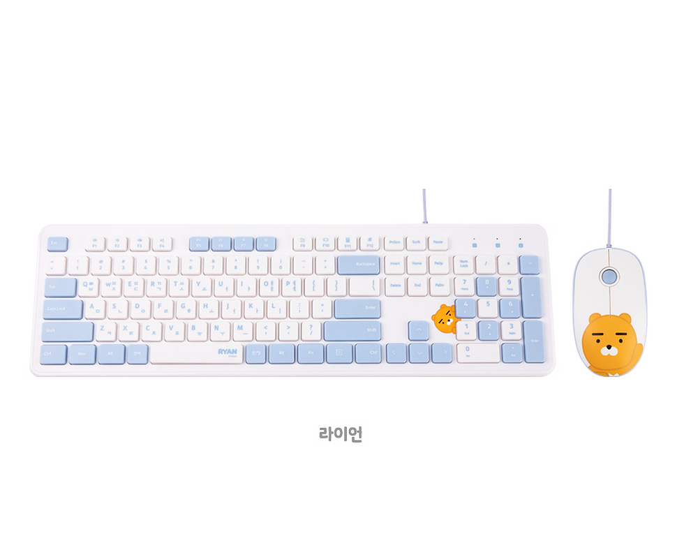縮圖：Kakao Friends Ryan & Apeach Mouse and Keyboard Set 有線滑鼠連鍵盤套裝