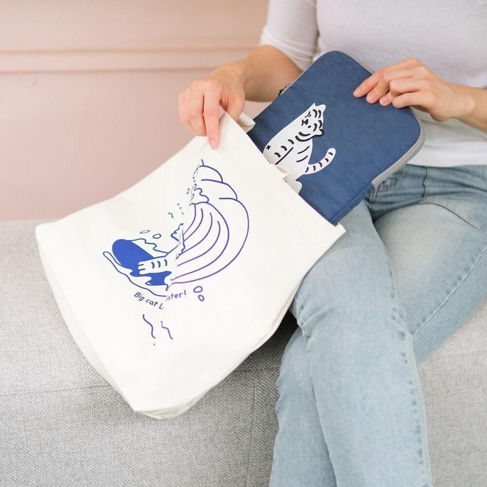 縮圖：Muzik Tiger Surfing Tiger Big Cotton Bag 環保袋