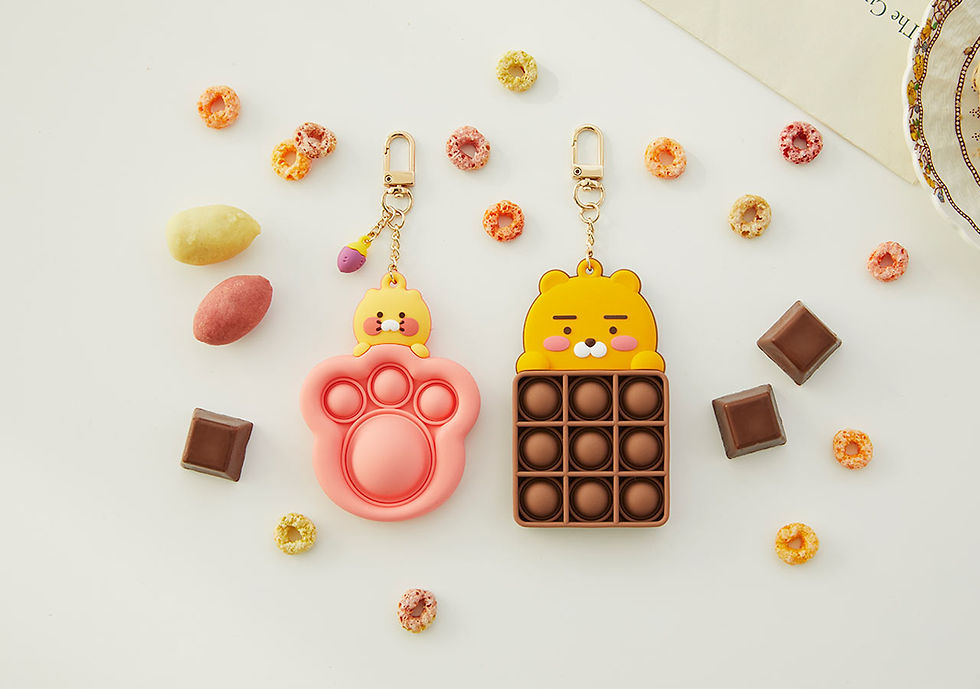 縮圖：Kakao Friends Ryan Push Pop Keyring-Chocolate