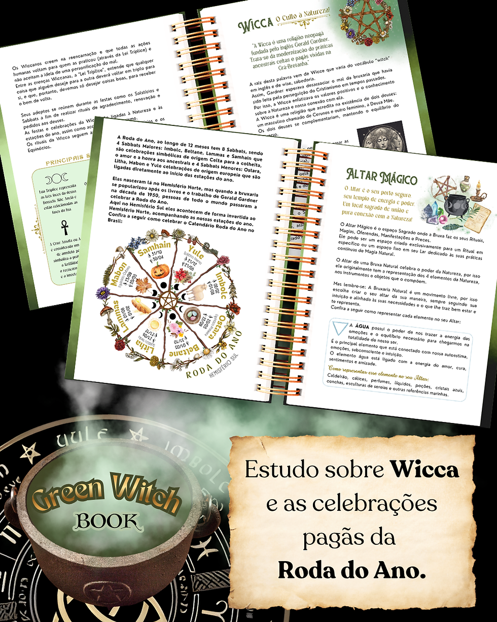 Miniatura: KIT ESPECIAL Green Witch Book  - Grimório Mágico