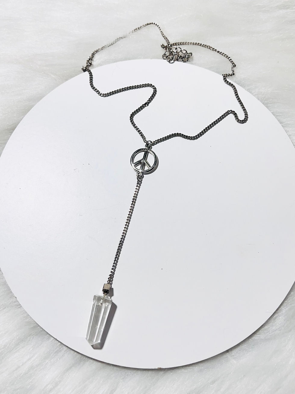 Miniatura: Colar Gravata Paz e Amor com Quartzo