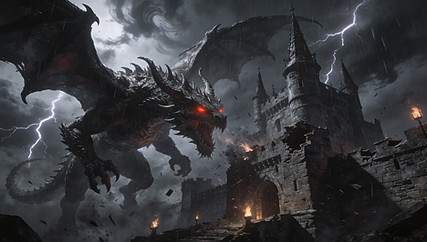dragon and a castle