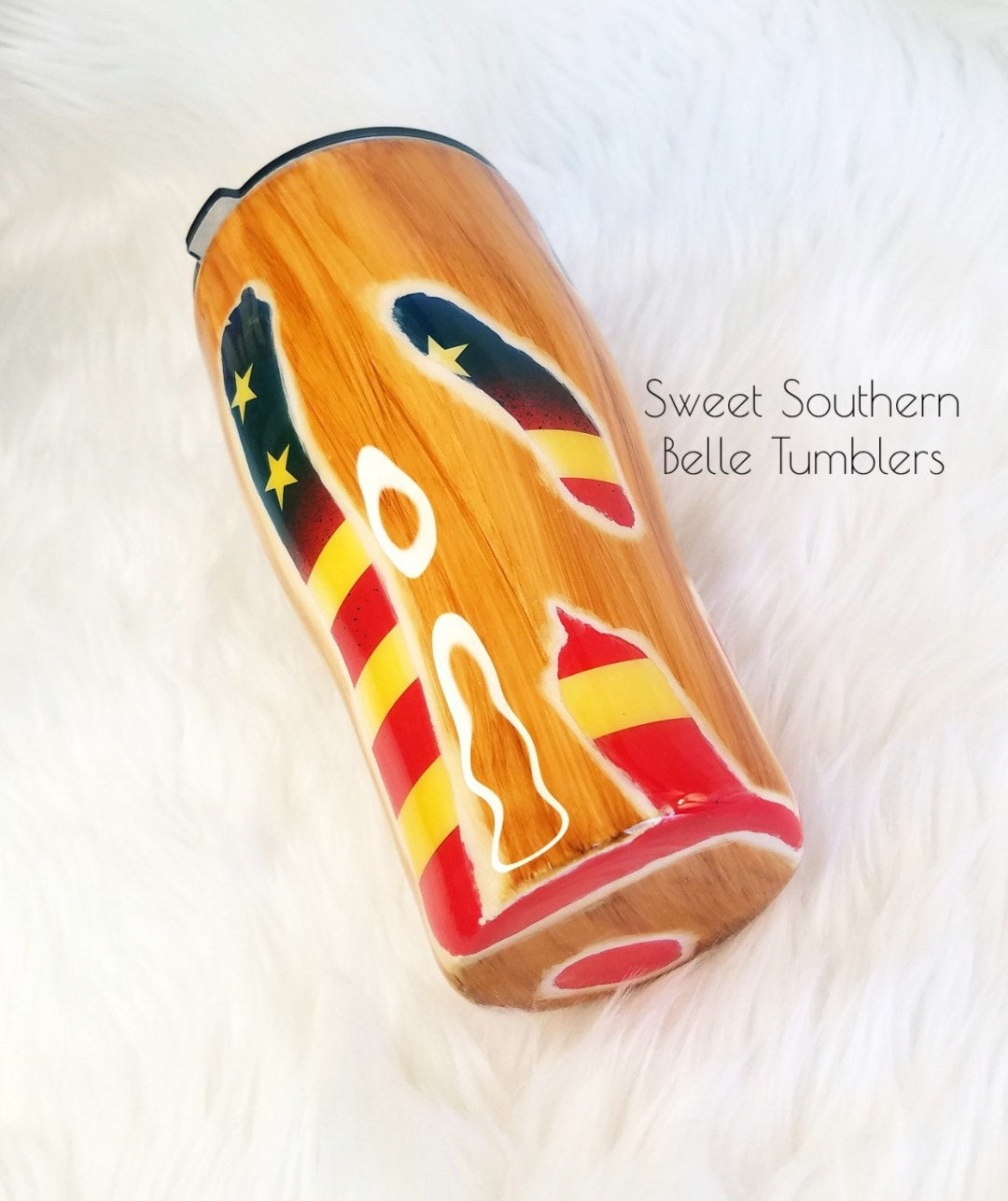 American Flag Woodgrain Peekaboo