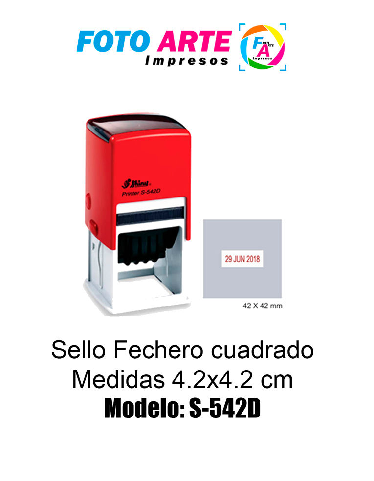 Sello fechero automatico cuadrado S-542D