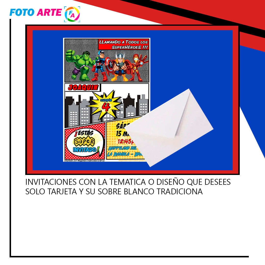 Invitación de cumpleaños marvel