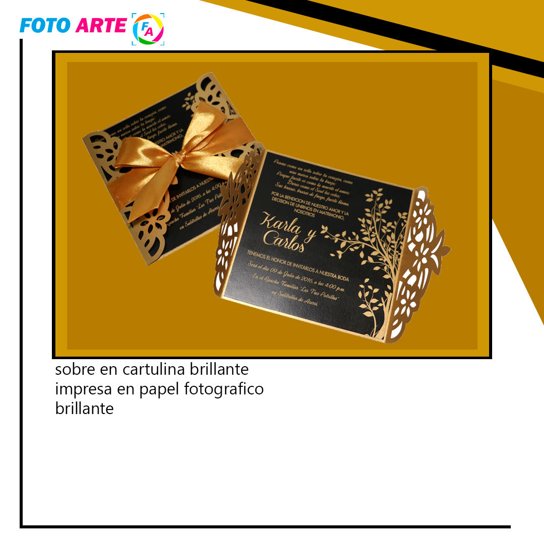 invitación de boda dorado