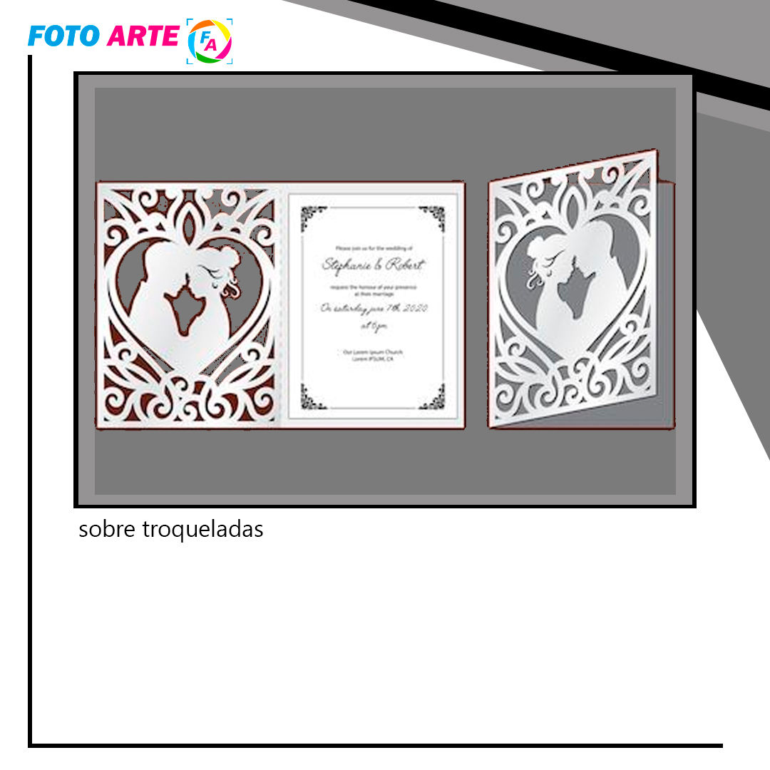 Invitación de boda troquelada