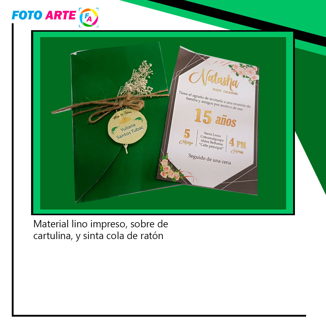 Invitación de 15 años estilo natural