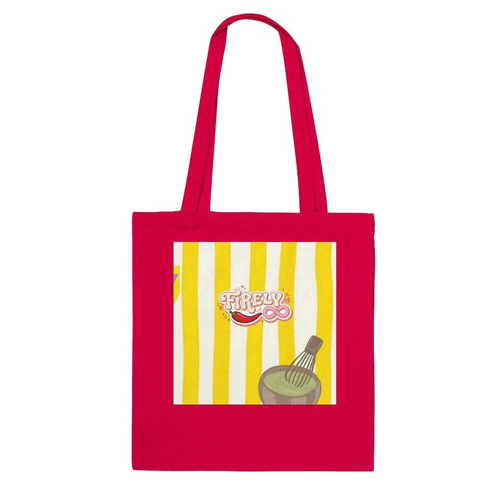 Thumbnail: Red Wine vs Matcha Cotton Tote Bag | Sustainable Firely8 Accessory