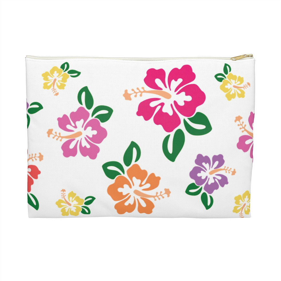 Thumbnail: Hibiscus Accessory Pouch in White