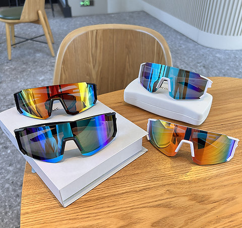 Hiking 2pcs Cycling Anti Light Glasses Men Women UV400 Sandproof Eye Protector S