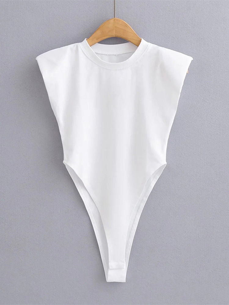 Miniatura: Sexy tops women Summer one-pieces bodycon bodysuit padded shoulder bodysuit blac