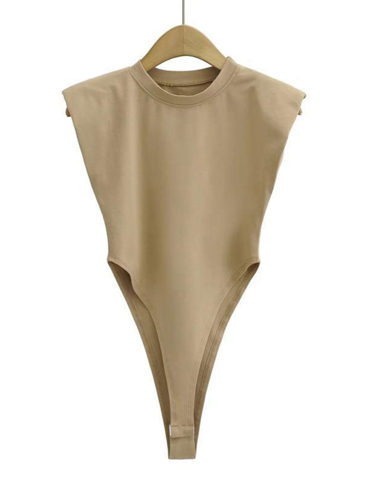 Miniatura: Sexy tops women Summer one-pieces bodycon bodysuit padded shoulder bodysuit blac