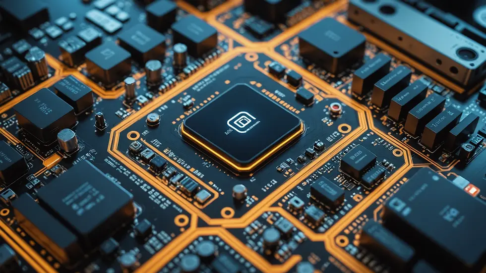 High angle view of an intricate digital interface