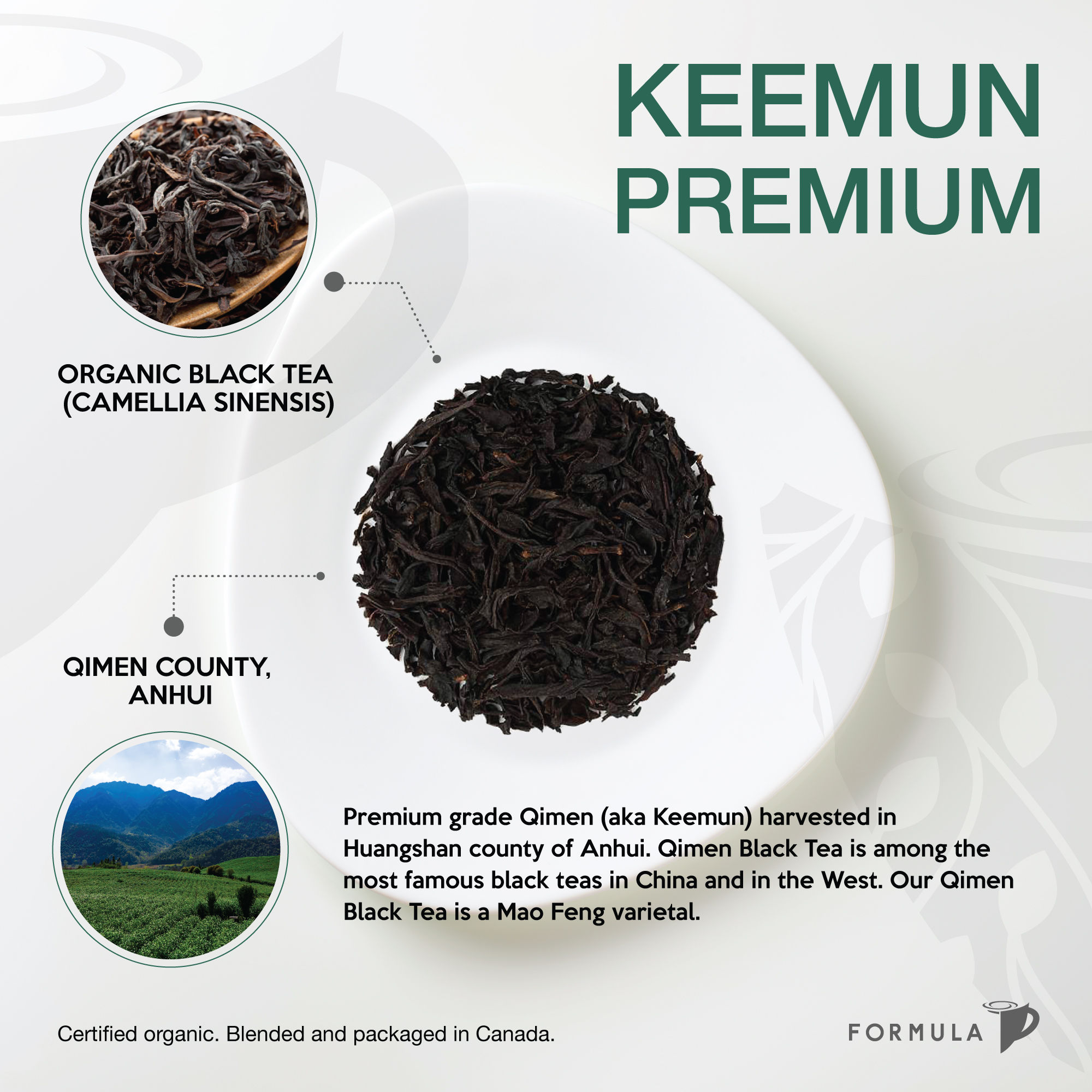 Keemun Premium Tea  | 20 Teabags | Organic | Packaged in Canada