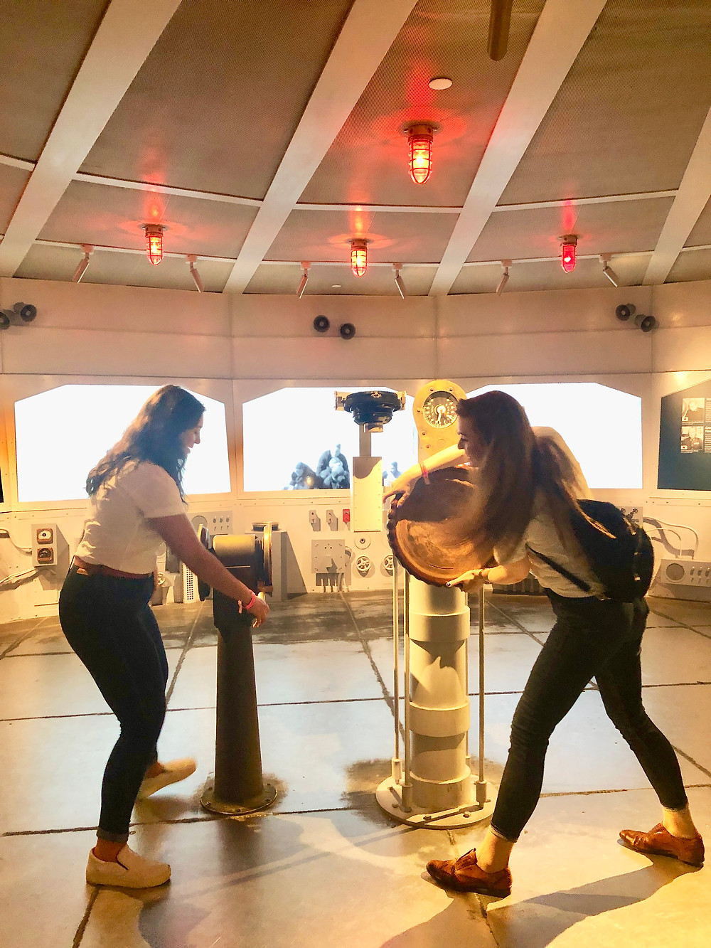 Nancy and Melaina having a blast at the WWII Museum!