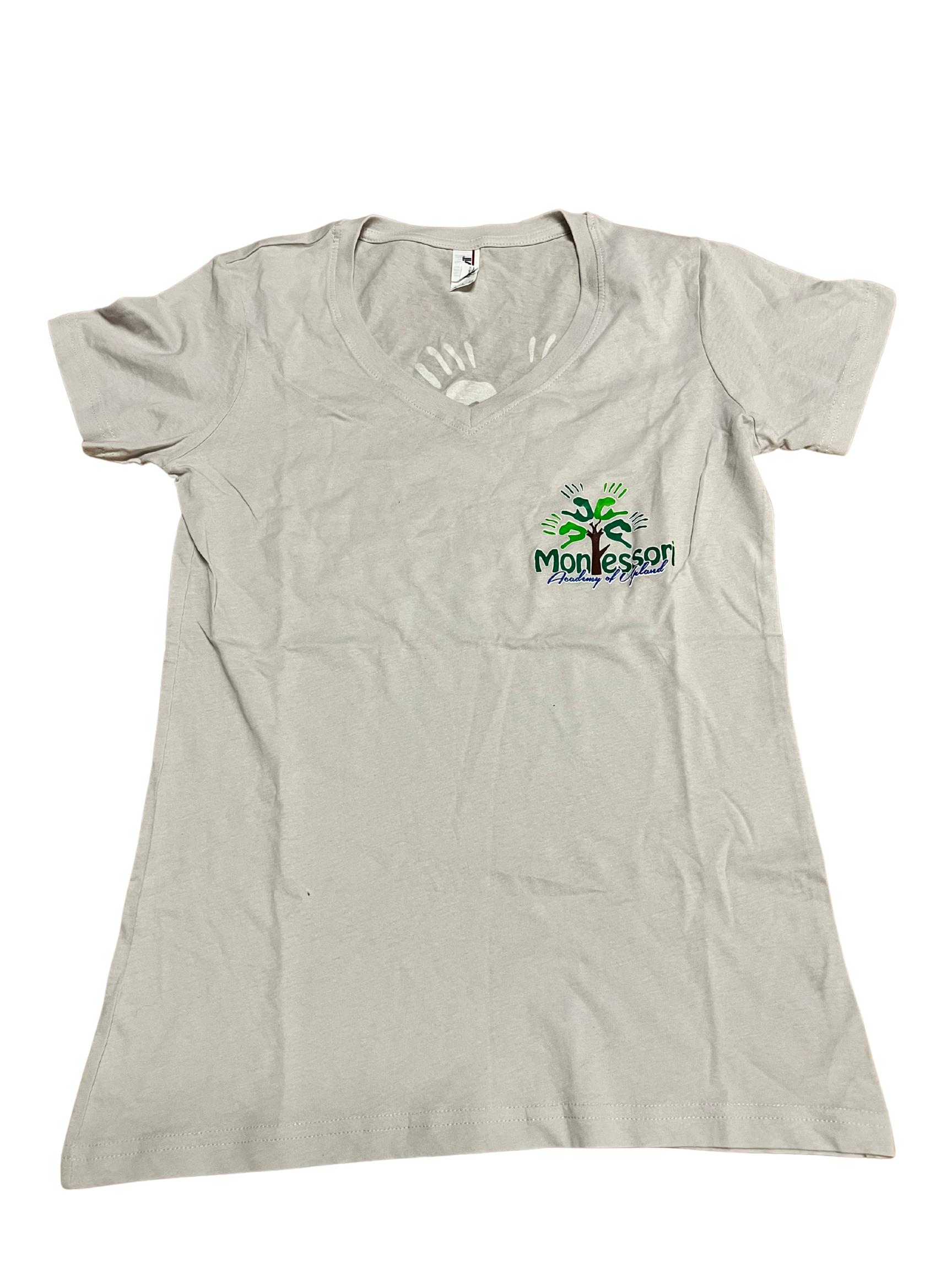 Light Grey Ladies V-Neck T-Shirt