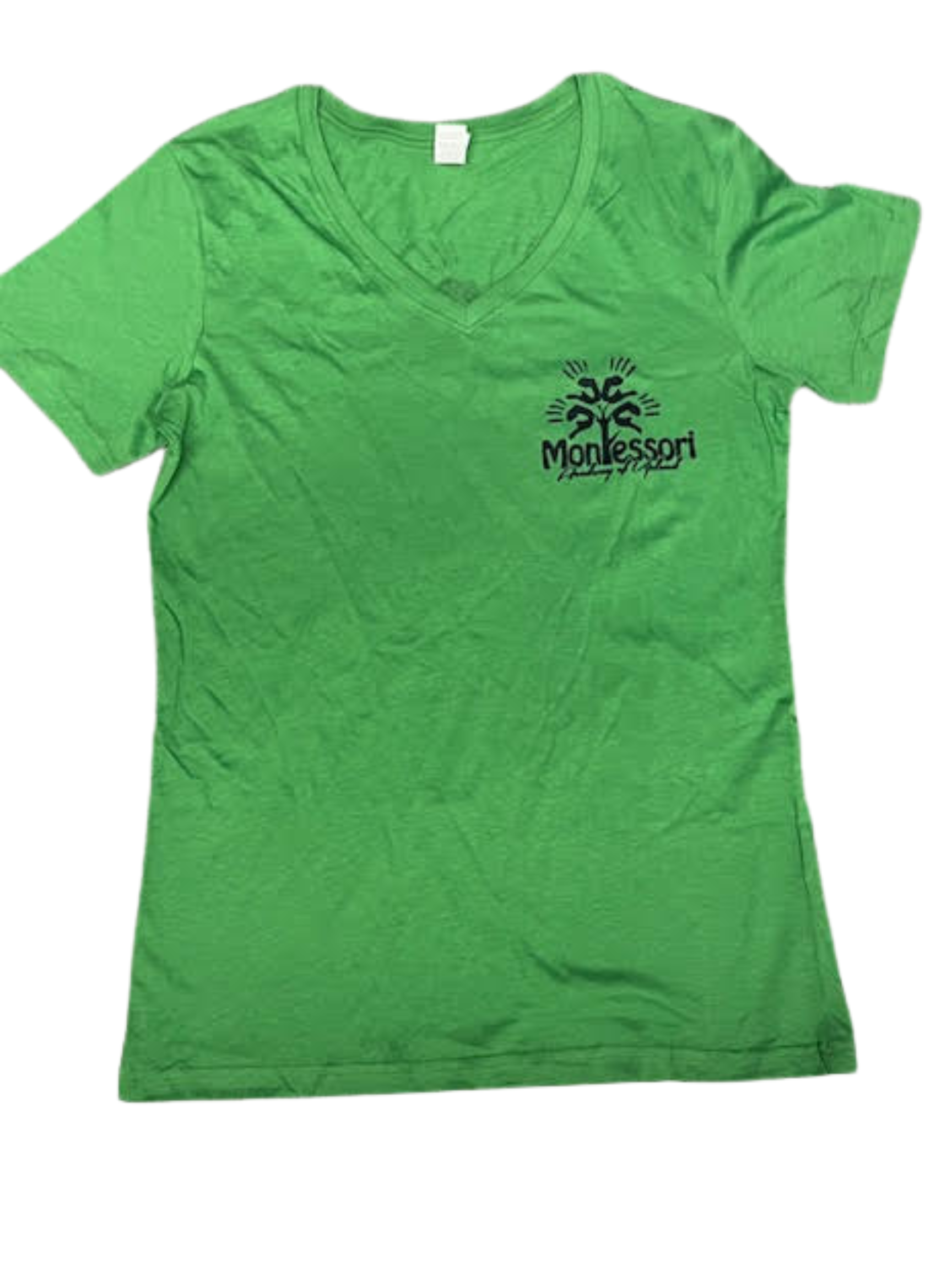 Bright Green Ladies V-Neck T-Shirt