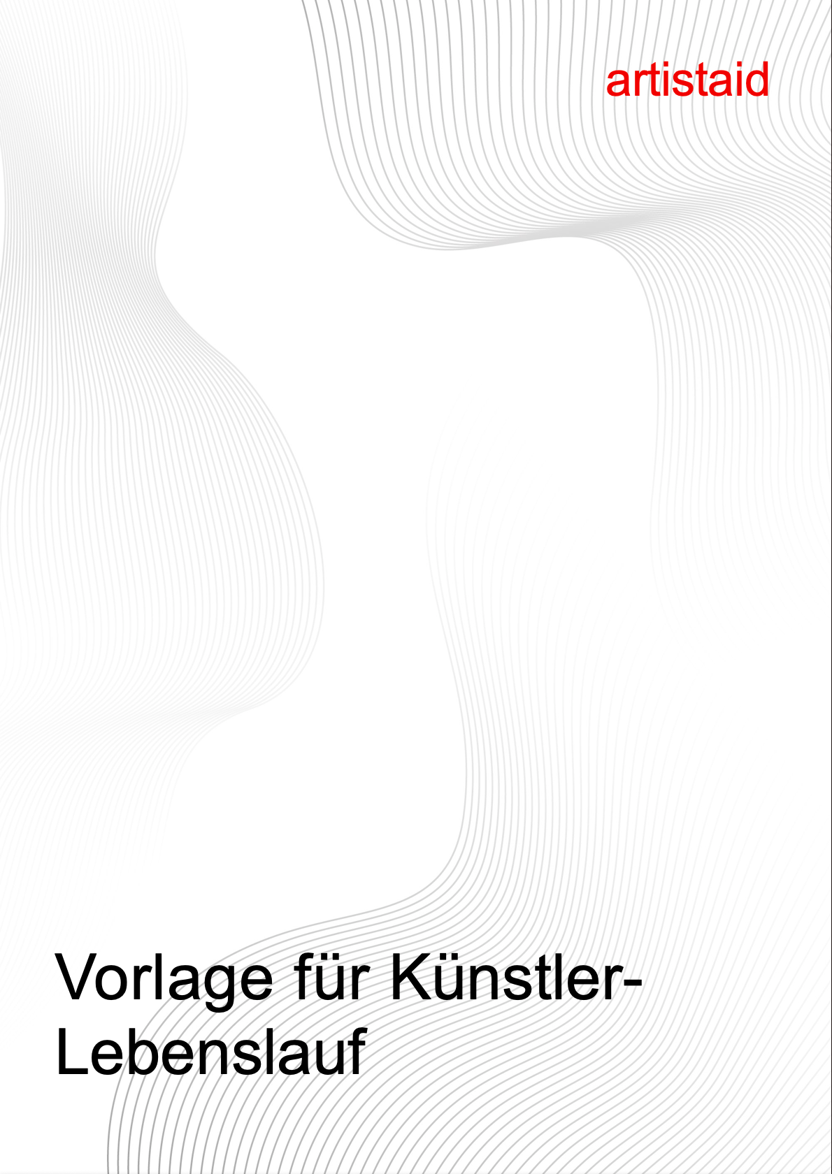 Künstler-Lebenslauf (Deutsch)