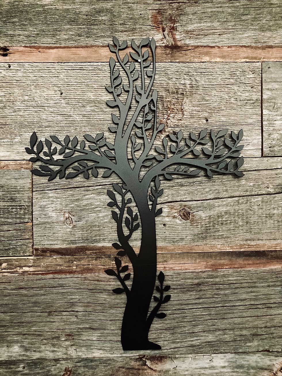 Ivy Cross Metal Sign