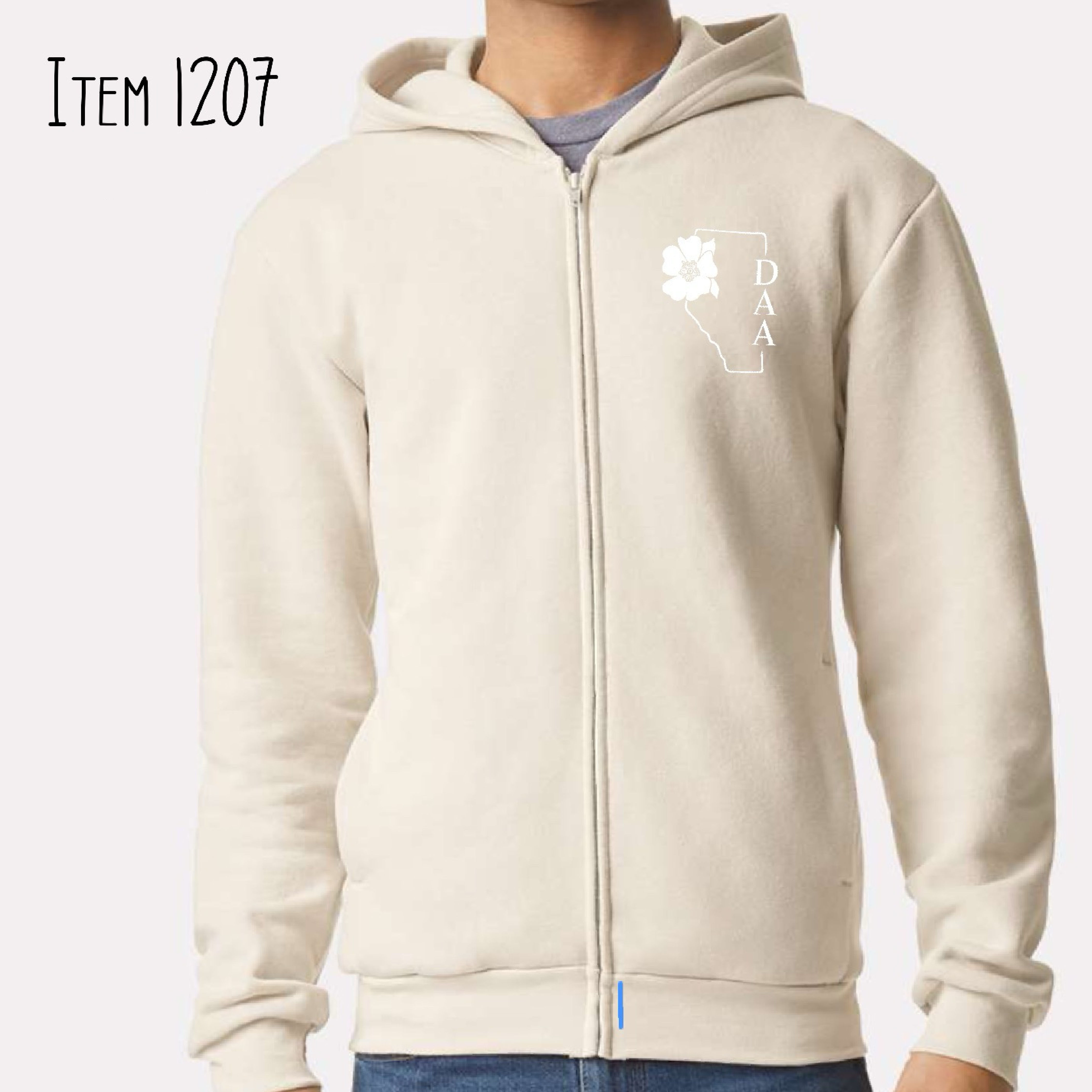 Wild Rose Zip-Up- Cream