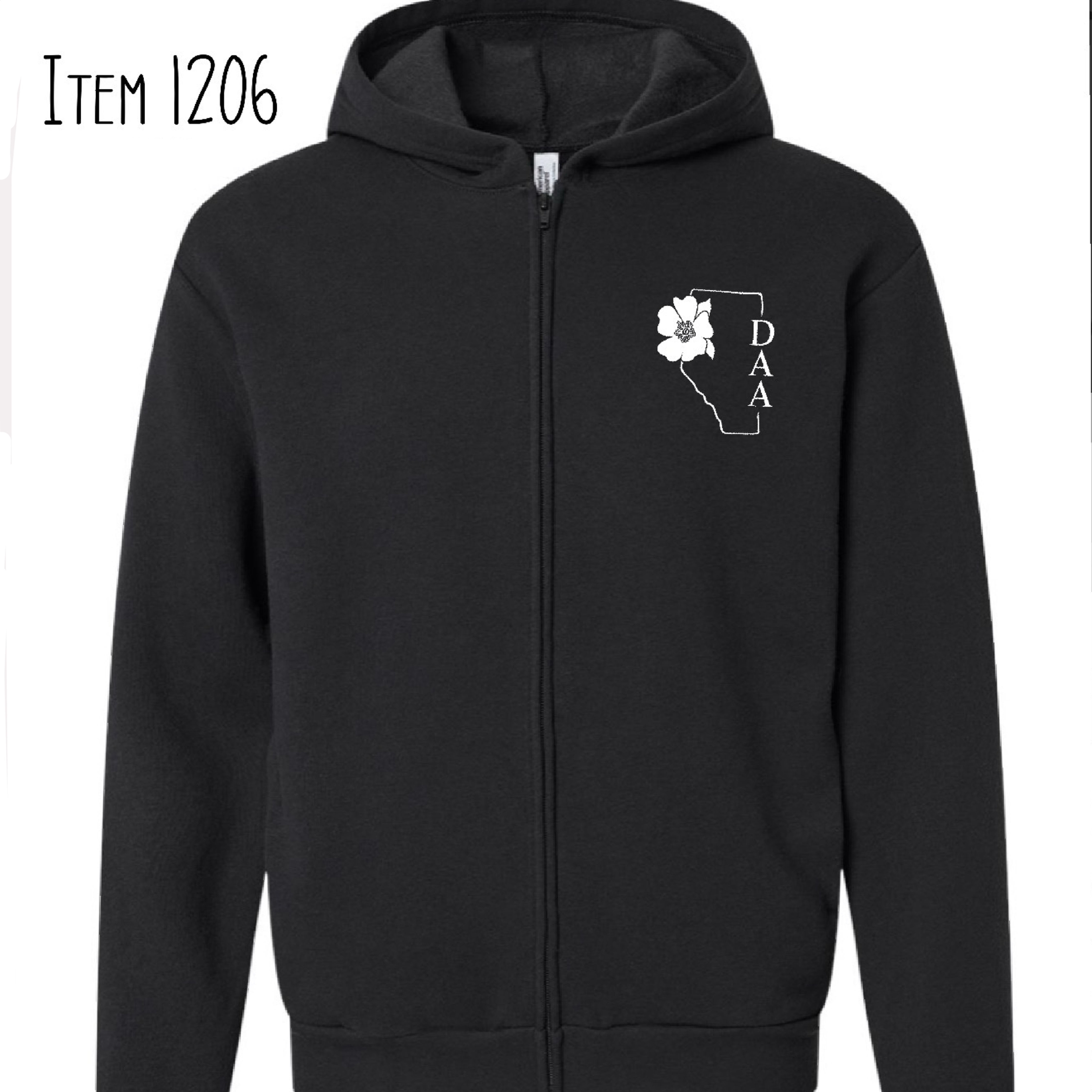 Wild Rose Zip-Up - BLACK