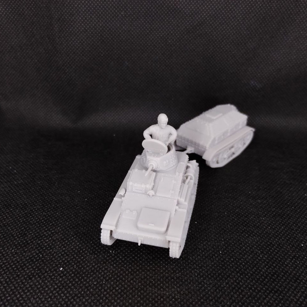 Thumbnail: Type 94 Tankette (early) + Trailer + 2 Tankmen (Japan, WW2) - COMMERCIAL USE