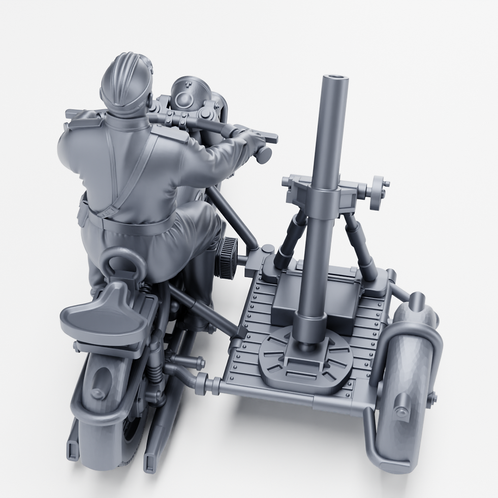 Thumbnail: Motorcycle IMZ-Ural M-72 with sidecar+82mm mortar (USSR, WW2) - COMMERCIAL USE