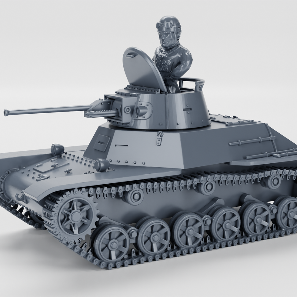 Thumbnail: Type 2 Ke-To Light Tank + 2 Tankmen (Japan, WW2) - COMMERCIAL USE