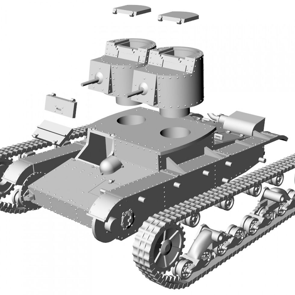 Thumbnail: Light tank T-26 (USSR, WW2, twin-turret) - COMMERCIAL USE