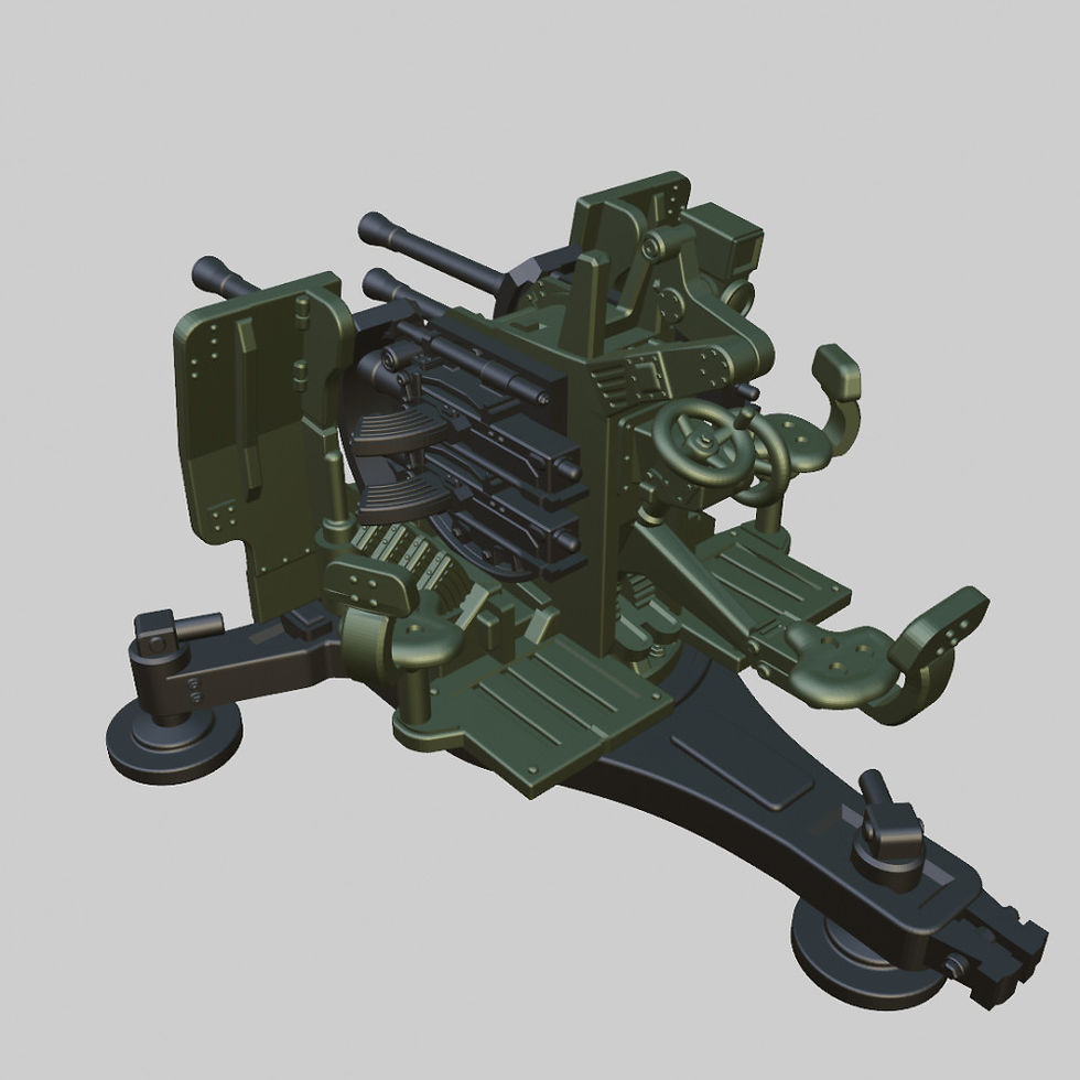 Thumbnail: Anti-Aircraft gun 2cm Flakvierling 38 (wheels+cross)(Germany, WW2) - PERSONAL