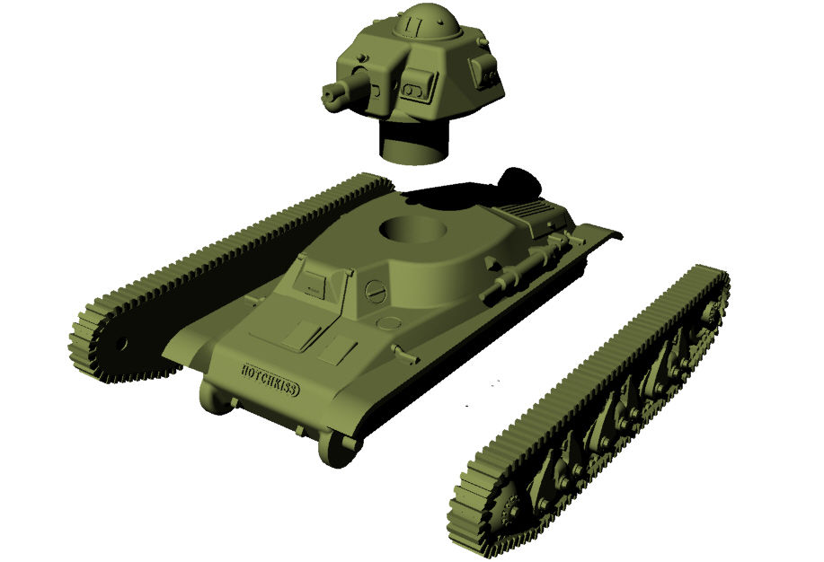 Прев'ю: Легкий танк Hotchkiss H35 (Франція, Друга світова війна) - КОМЕРЦІЙНА ЛІЦЕНЗІЯ