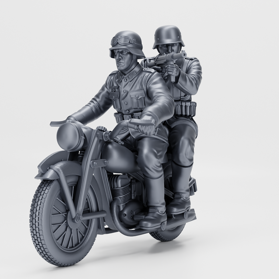 Thumbnail: Motorcycle DKW NZ350 + 2 Riders (Germany, WW2) - PERSONAL USE