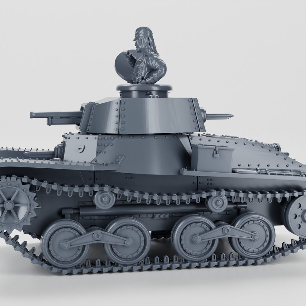 Thumbnail: Type 4 Ke-Nu Light Tank + 2 Tankmen (Japan, WW2) - COMMERCIAL USE