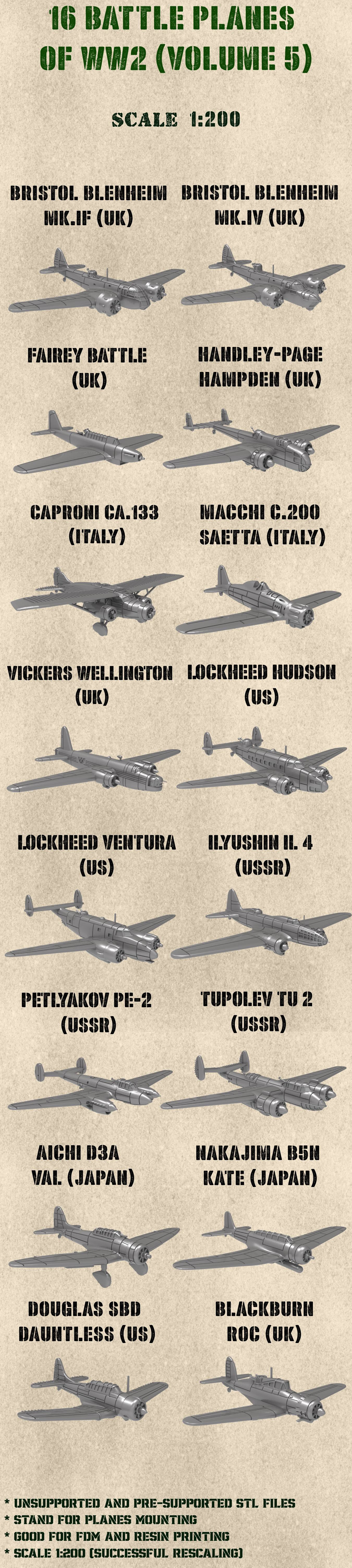 16 Battle planes of WW2 (Volume 5) - COMMERCIAL LICENSE