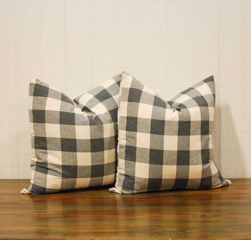 Thumbnail: GREY GINGHAM Pillows